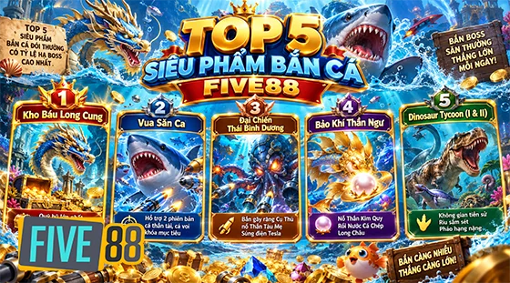 Top 5 Siêu Phẩm Bắn Cá Đổi Thưởng Có Tỷ Lệ Hạ Boss Cao Nhất FIVE88